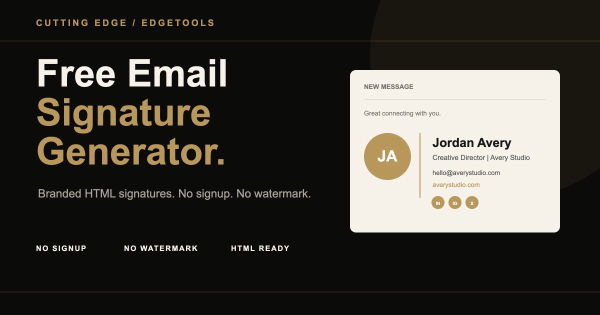 Free email signature generator with brand editor and live signature preview